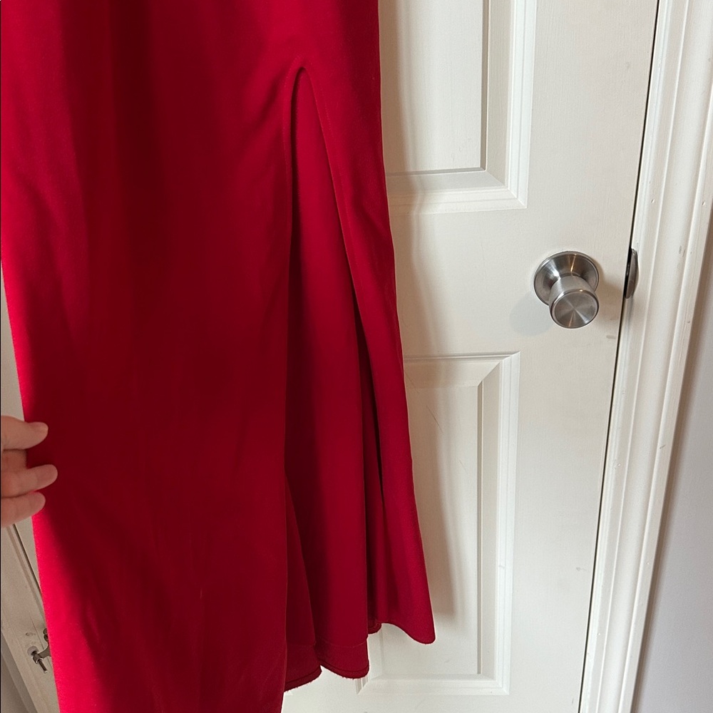 Formal Red Dress with Slit - Picture 6 of 7